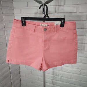 NWT So Authentic Heritage Ladies Size 15 Salmon Rose High Waist Twill Shorts